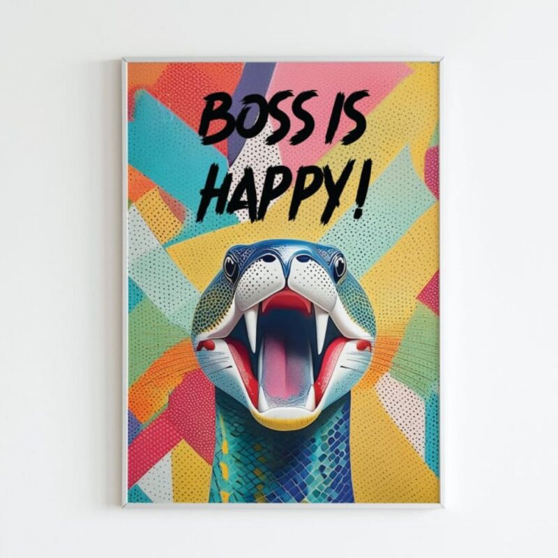 BOSS IS HAPPY Wall Art Wall Frame - Image 1
