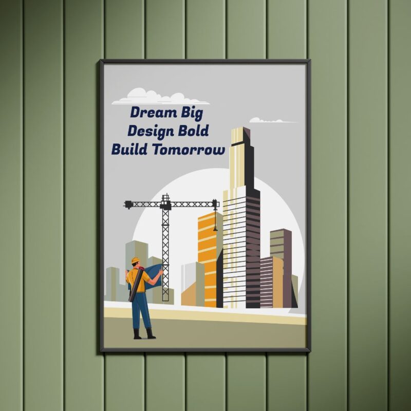Dream Big Design Bold Build Tomorrow Wall Art Frame - Image 1
