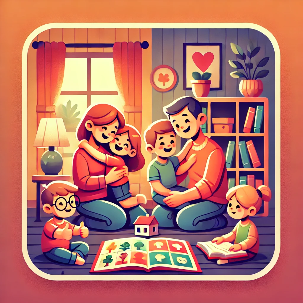 DALL·E 2024-07-14 17.43.27 - A square cartoon image depicting strong family bonding